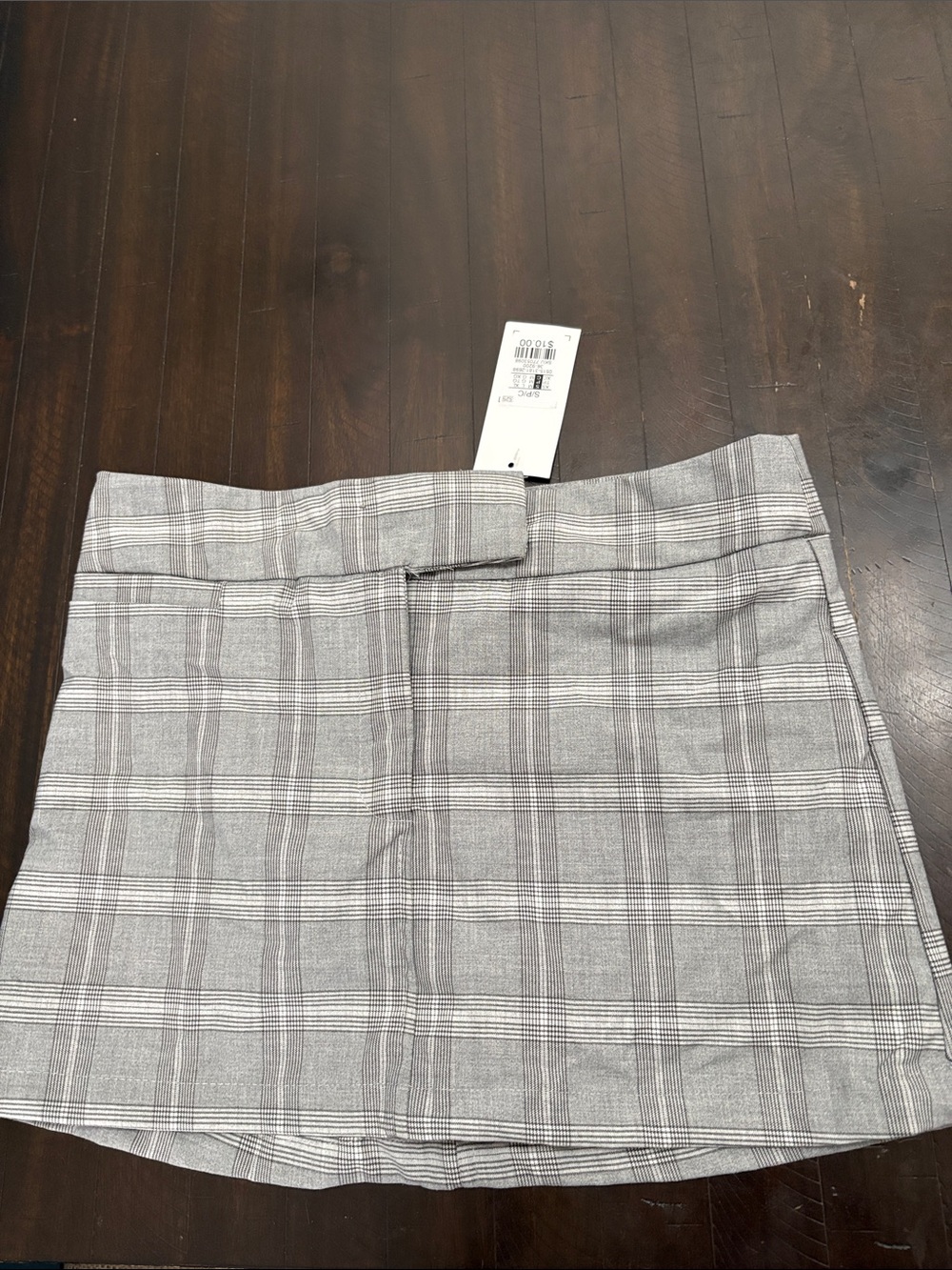 Streetwear Society Gray Plaid Mini Skirt